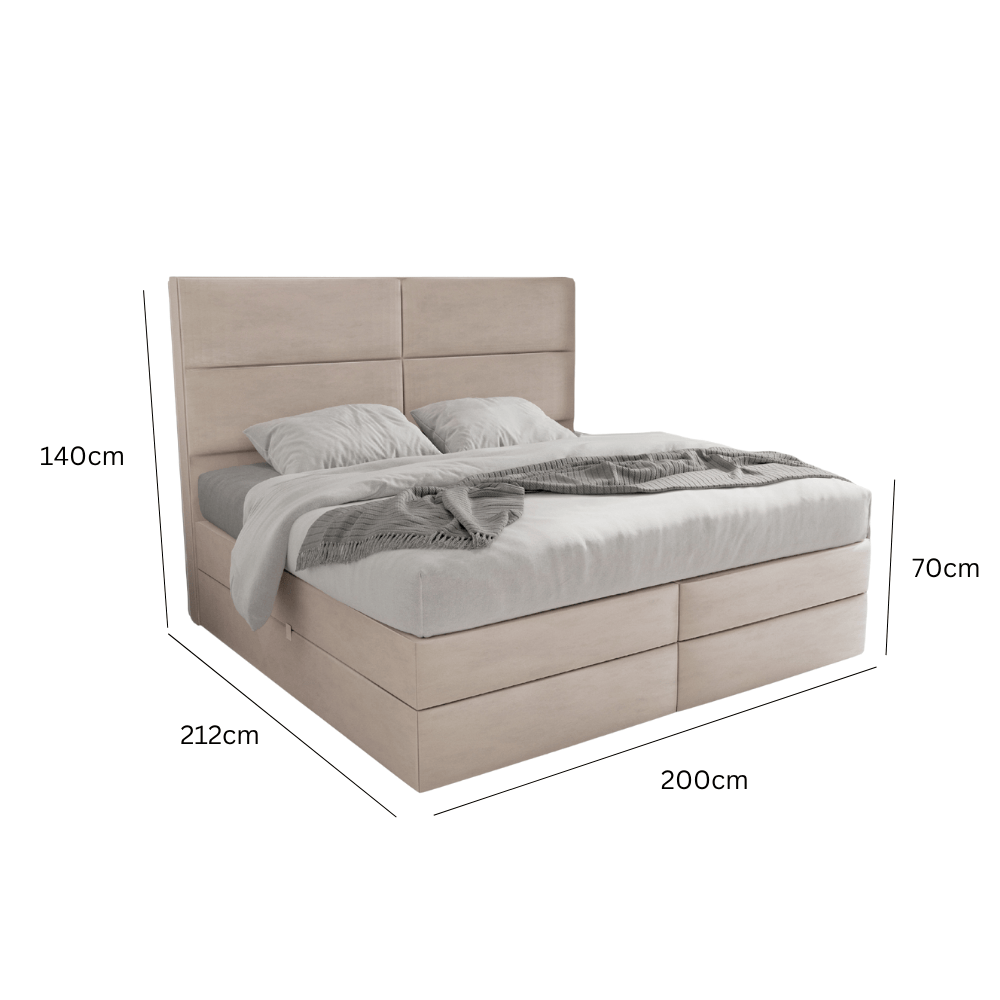 Abmessungen Velvet Bronze / 200 x 200cm / H4 Firm