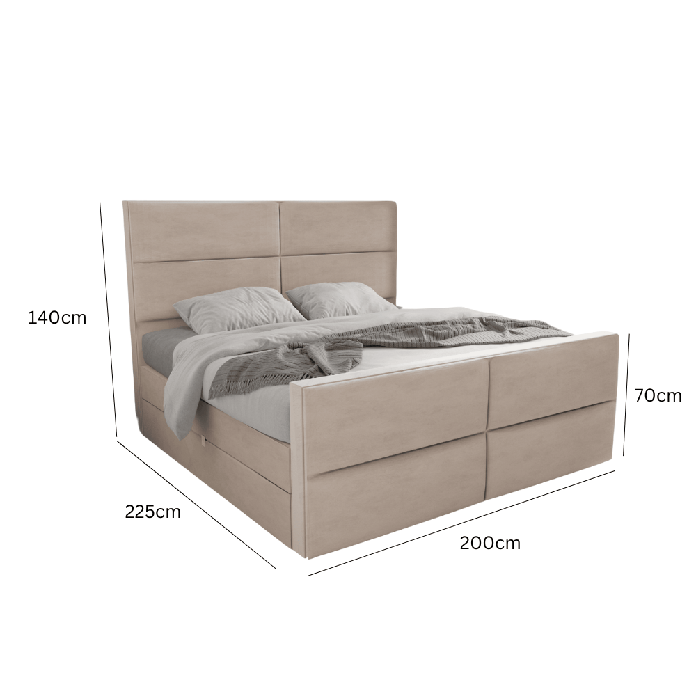 Abmessungen Velvet Beige / 200 x 200cm / H3 Medium