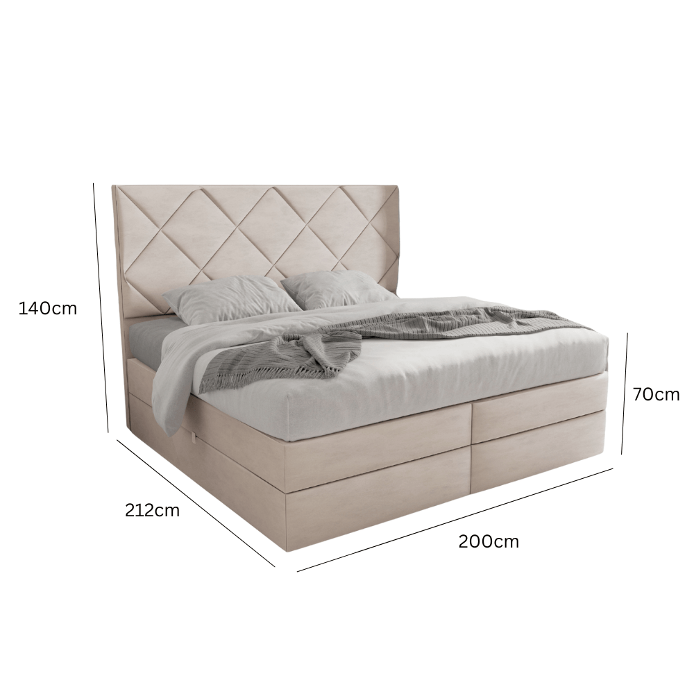 Abmessungen Velvet Beige / 200 x 200cm / H3 Medium