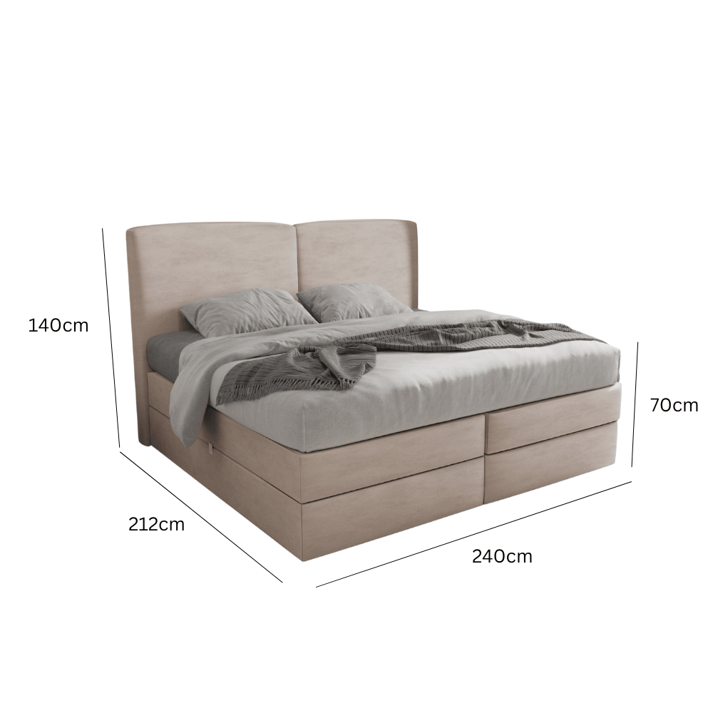 Abmessungen Velvet Beige / 240 x 200cm / H3 Medium