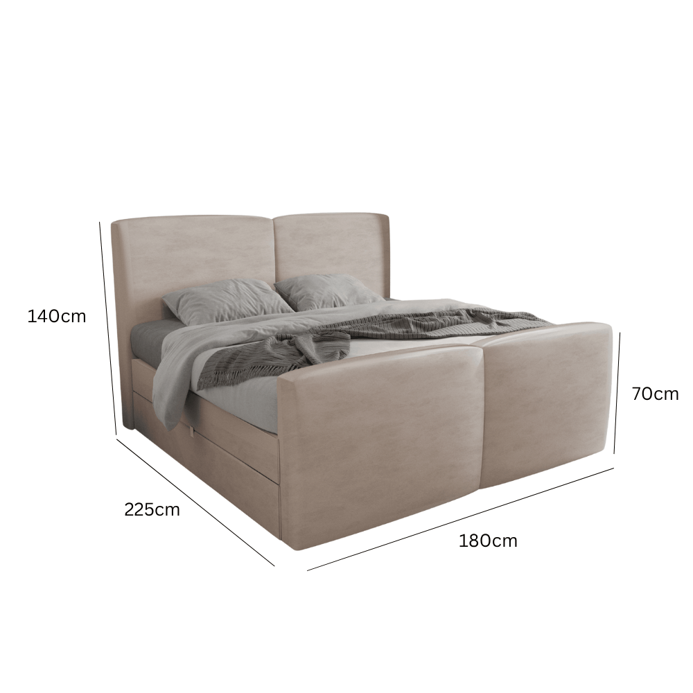 Abmessungen Velvet Bronze / 180 x 200cm / H3 Medium