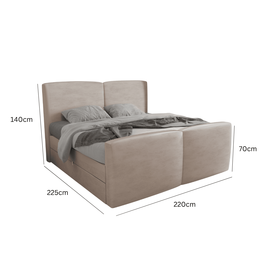 Abmessungen Velvet Silver / 220 x 200cm / H3 Medium