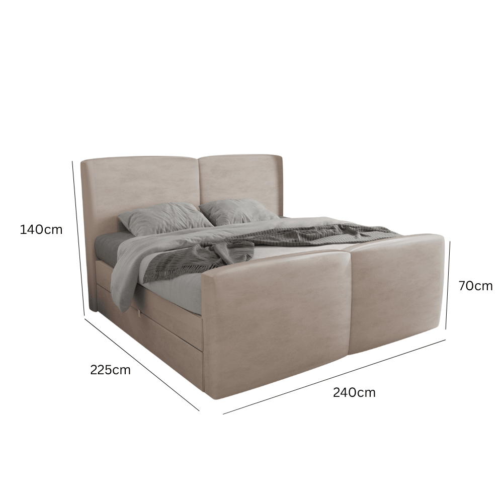 Abmessungen Velvet Bronze / 240 x 200cm / H3 Medium