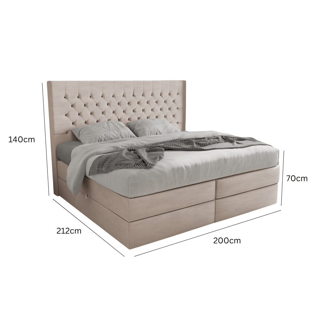 Abmessungen Velvet Beige / 200 x 200cm / H3 Medium