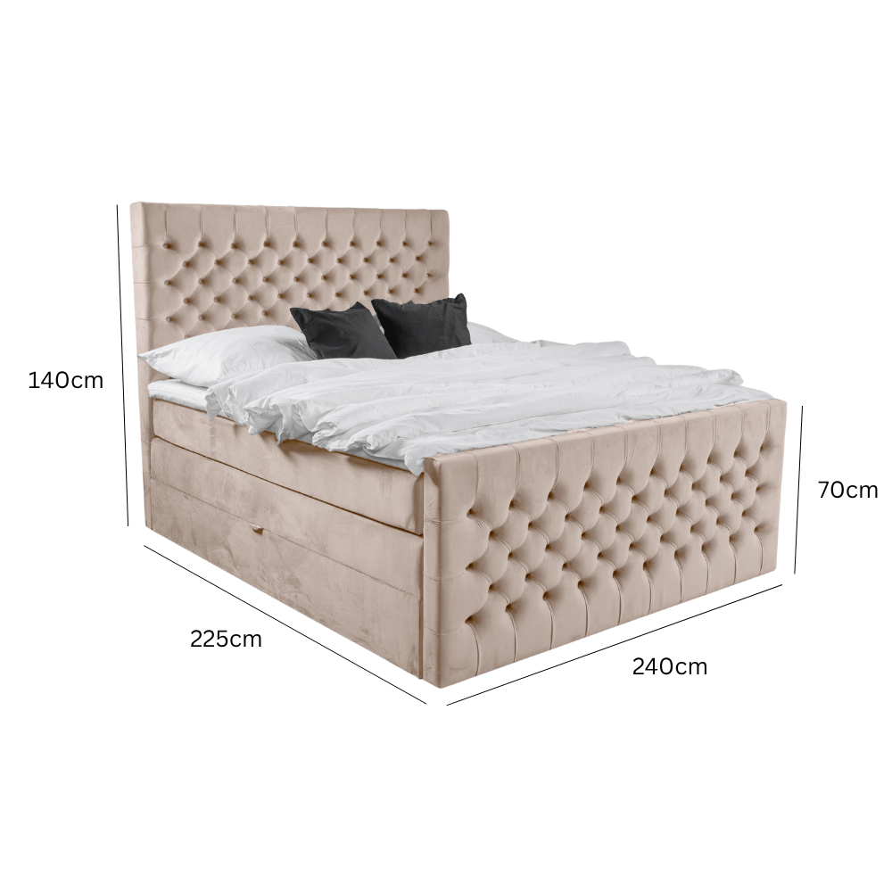 Abmessungen Velvet Beige / 240 x 200cm / H3 Medium