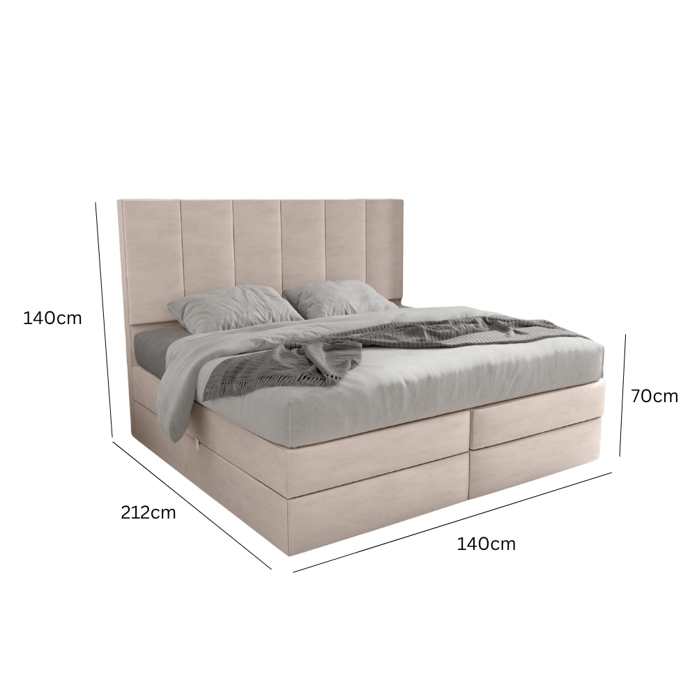 Abmessungen Velvet Beige / 140 x 200cm / H3 Medium