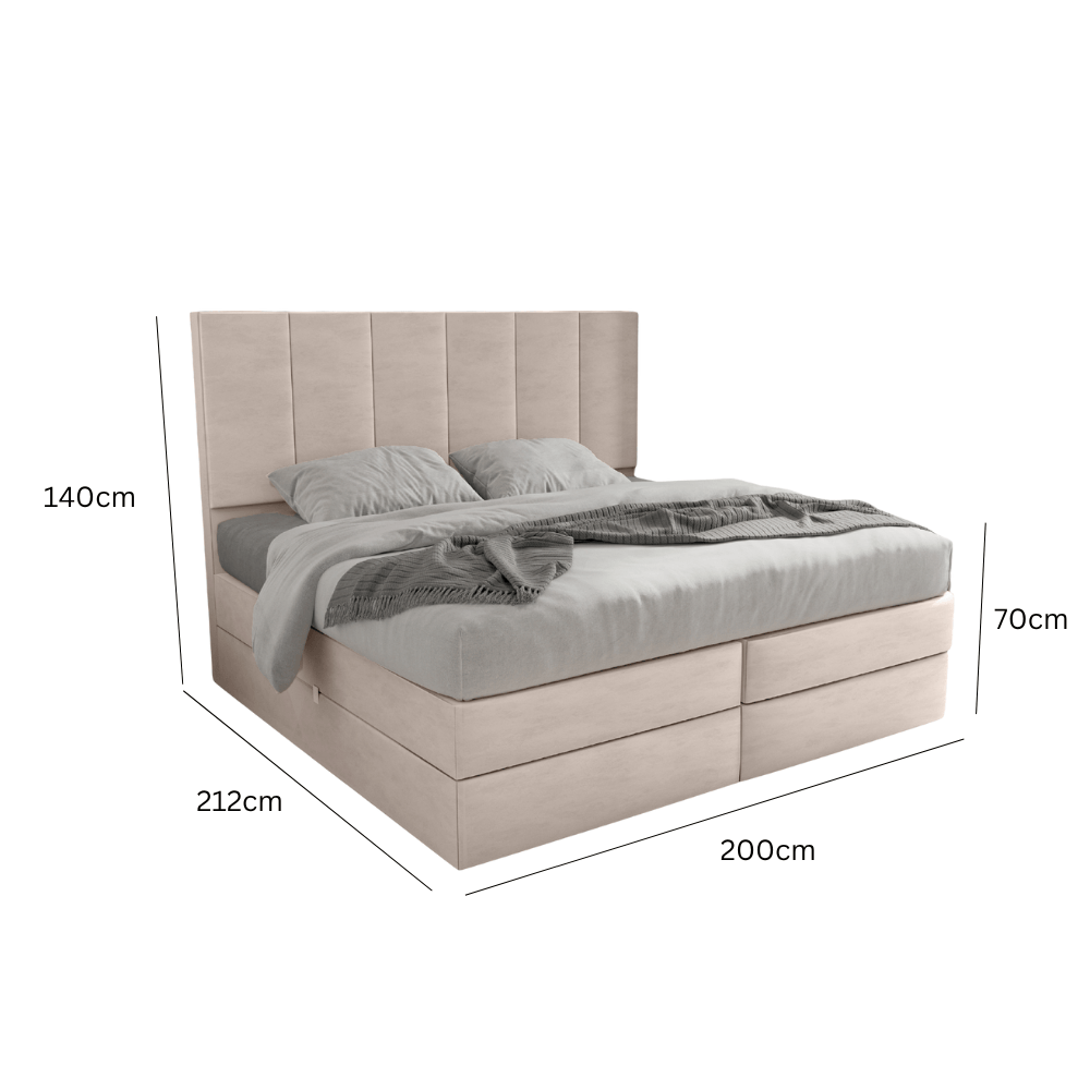 Abmessungen Velvet Azur / 200 x 200cm / H3 Medium