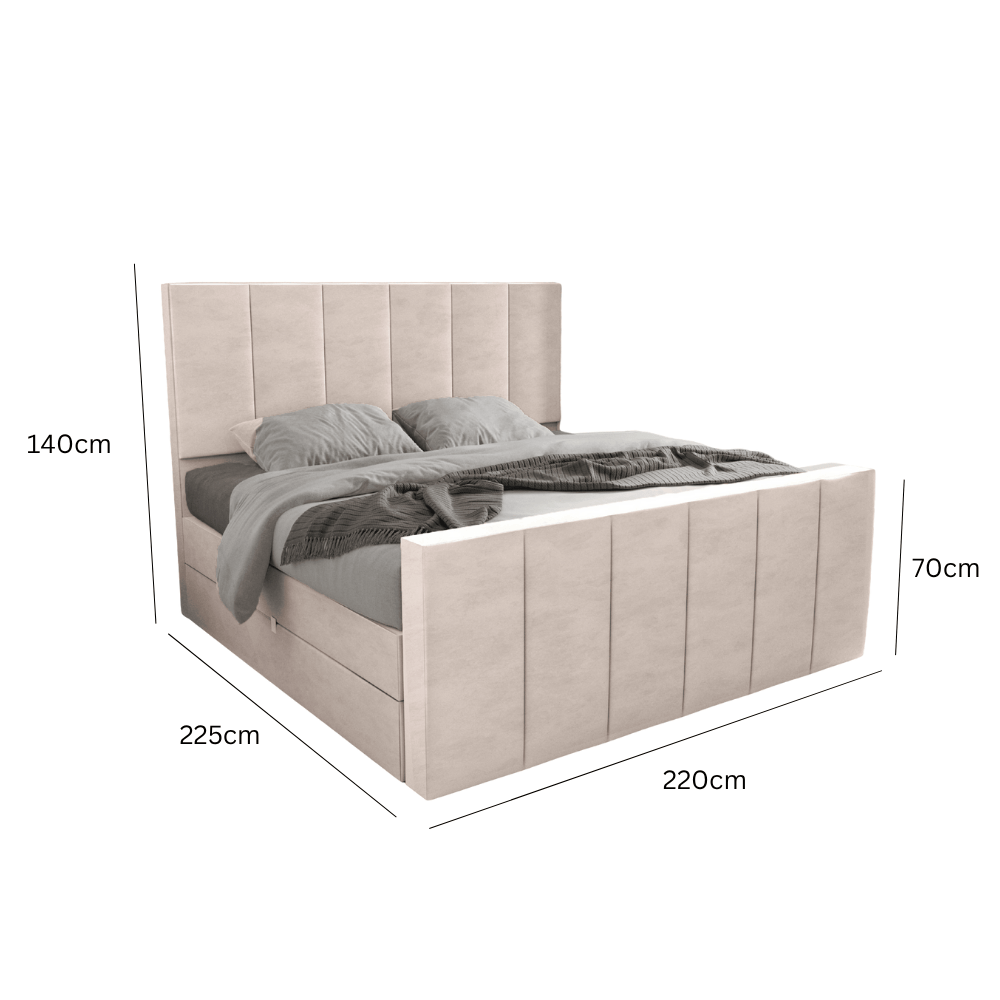 Abmessungen Velvet Beige / 220 x 200cm / H3 Medium