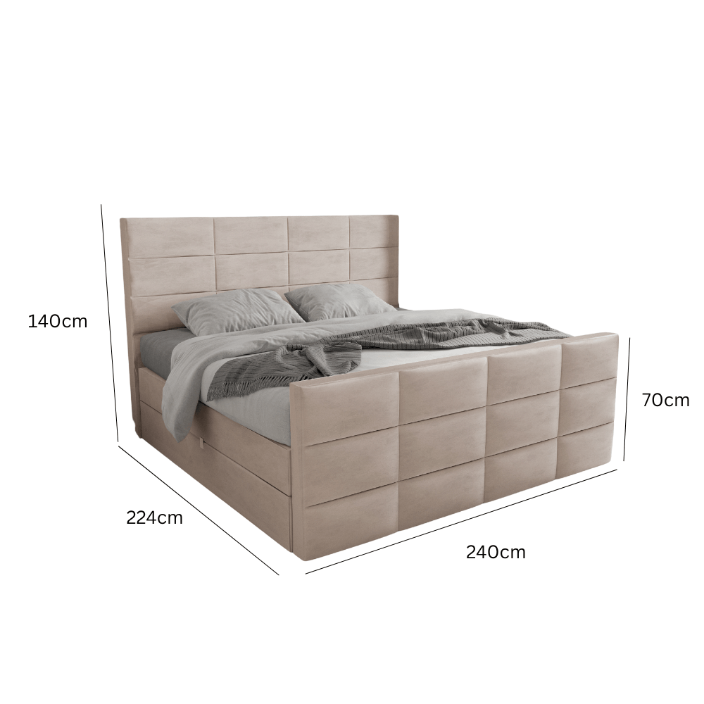 Abmessungen Velvet Beige / 240 x 200cm / H3 Medium