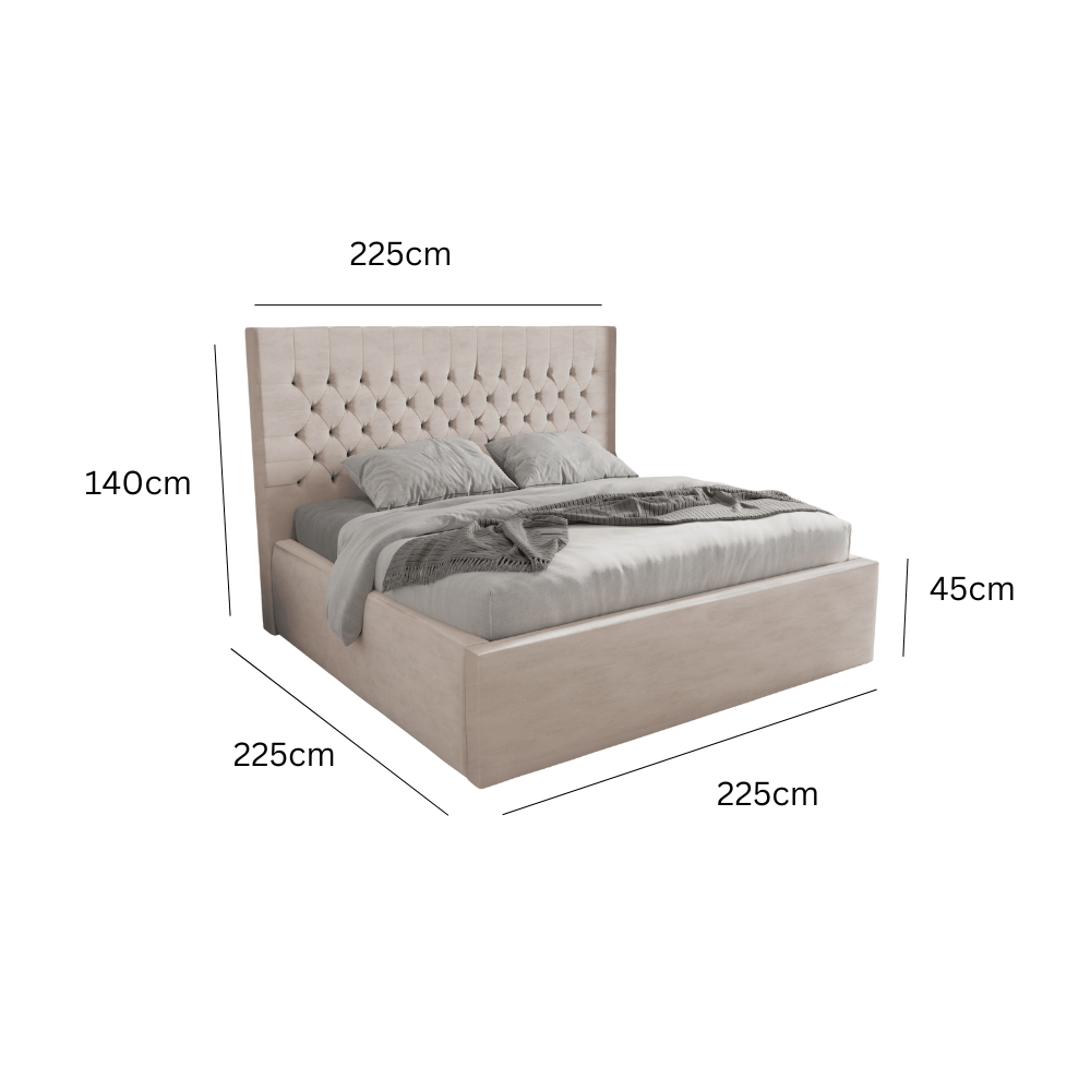 Abmessungen Velvet Rose / 200 x 200cm