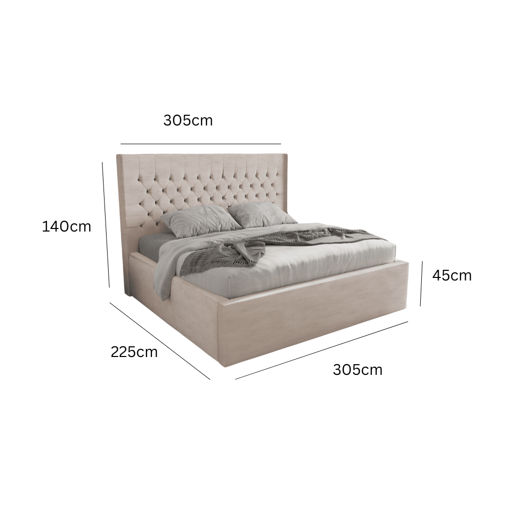 Abmessungen Velvet Beige / 280 x 200cm