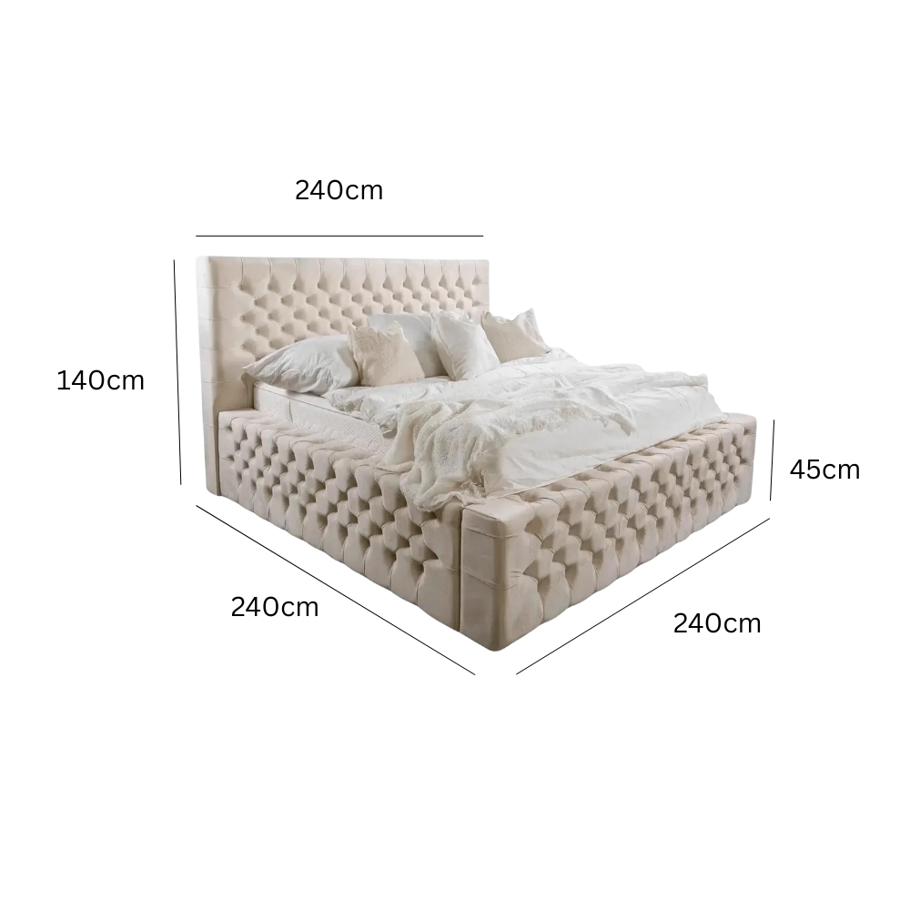 Abmessungen Velvet Azur / 200 x 200cm